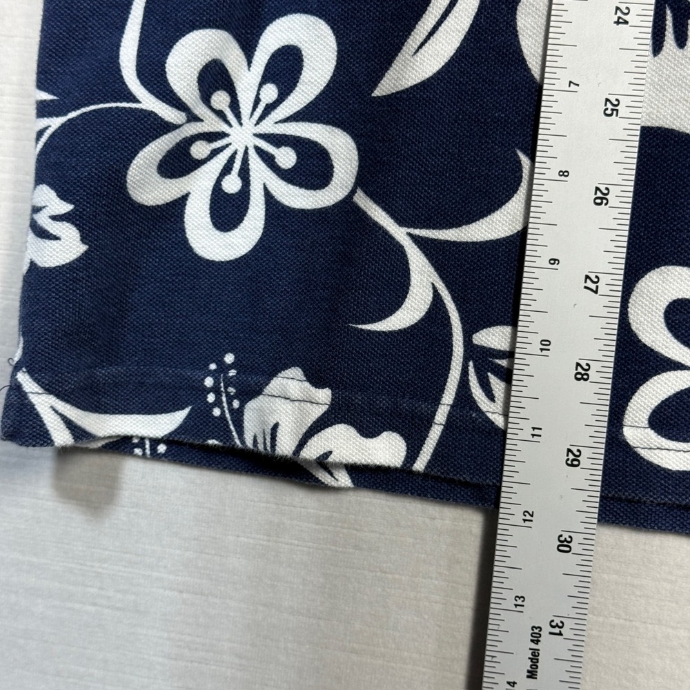 Vintage Crazy Shirts Hawaiian Polo Mens Large Blue Short Sleeve Floral Knit USA - Picture 9 of 11